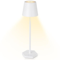 LED akumulátorová stolní lampa s možností stmívání, bezdrátová stolní lampa, výdrž 12-30 hodin, 4200mAh, IP54 voděodolná, 300LM,